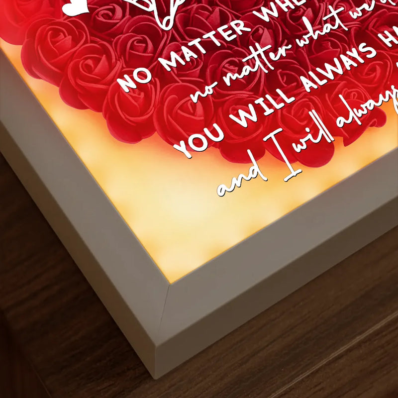 Gift For Mother, Mom - Daughters (Adult), Happy - No Matter Where We Go No Matter What We Do Mother Daughter - Personalized LED Light Flower Shadow Box