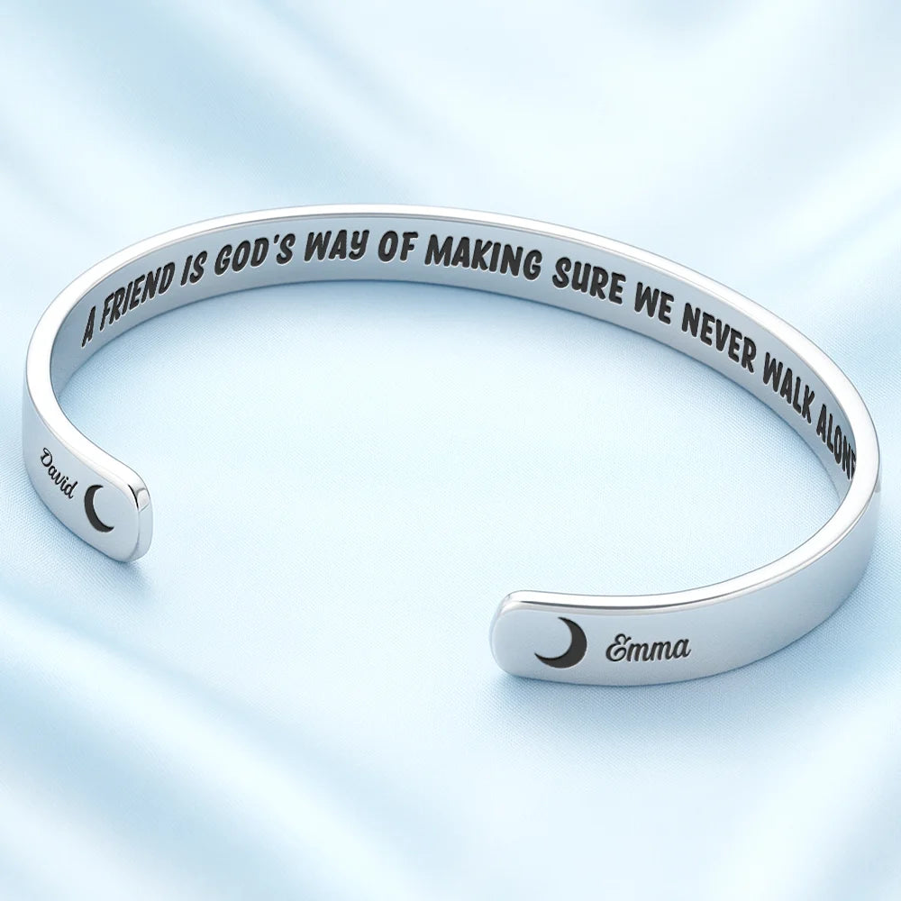 Gift For Yourself, Gift For Women, Gift For Bestie, Gift For Sisters, Happy - No One Will Ever Be As Entertained By Us - Personalized Bangle Bracelet Cuff