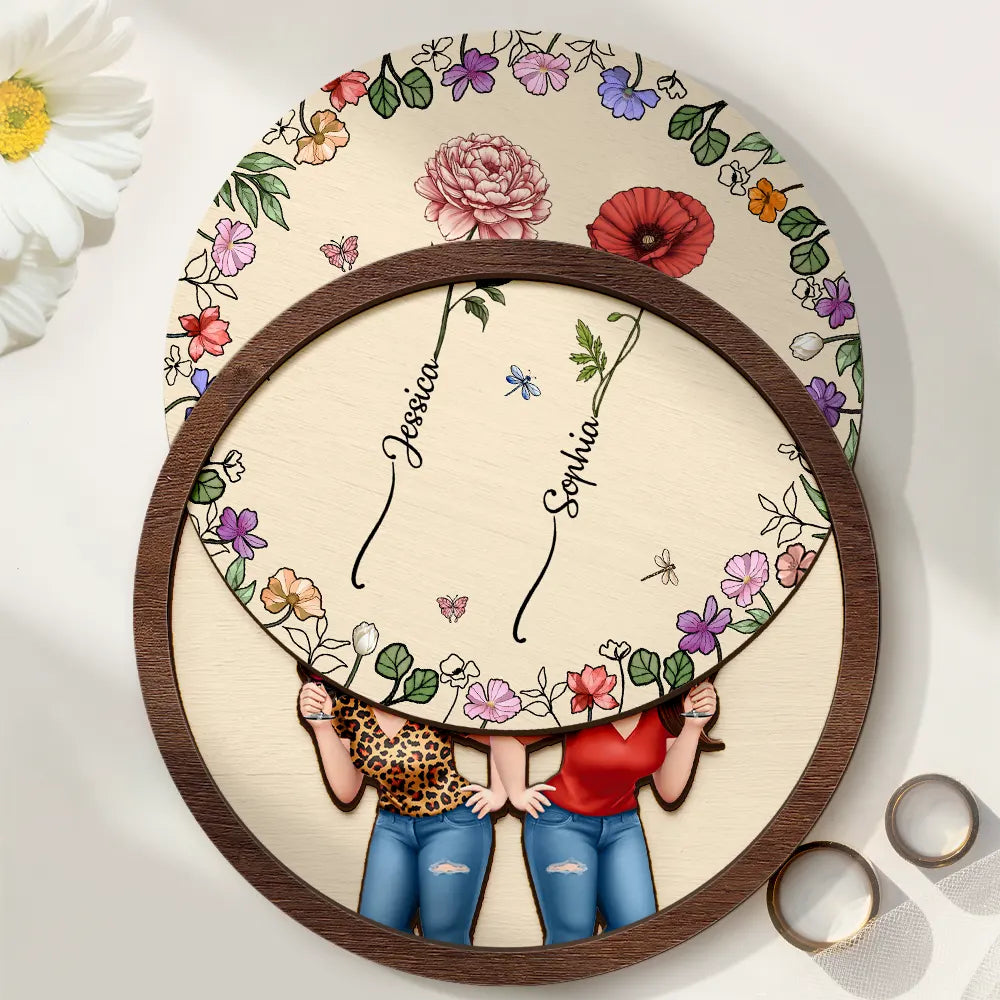 Gift For Bestie, Gift For Sisters, Happy, Old Best friends - No One Will Ever Be As Entertained By Us As Us - Personalized 2-Layered Wooden Ring Dish