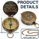 Gift For Husband,Gift For Boyfriend,Gift For Men,Gift For Father,Happy,Non-Eng - Not All Who Wander Are Loss Dad & Children - Personalized Engraved Brass Compass