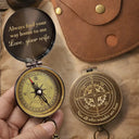 Gift For Husband,Gift For Boyfriend,Gift For Men,Gift For Father,Happy,Non-Eng - Not All Who Wander Are Loss Dad & Children - Personalized Engraved Brass Compass