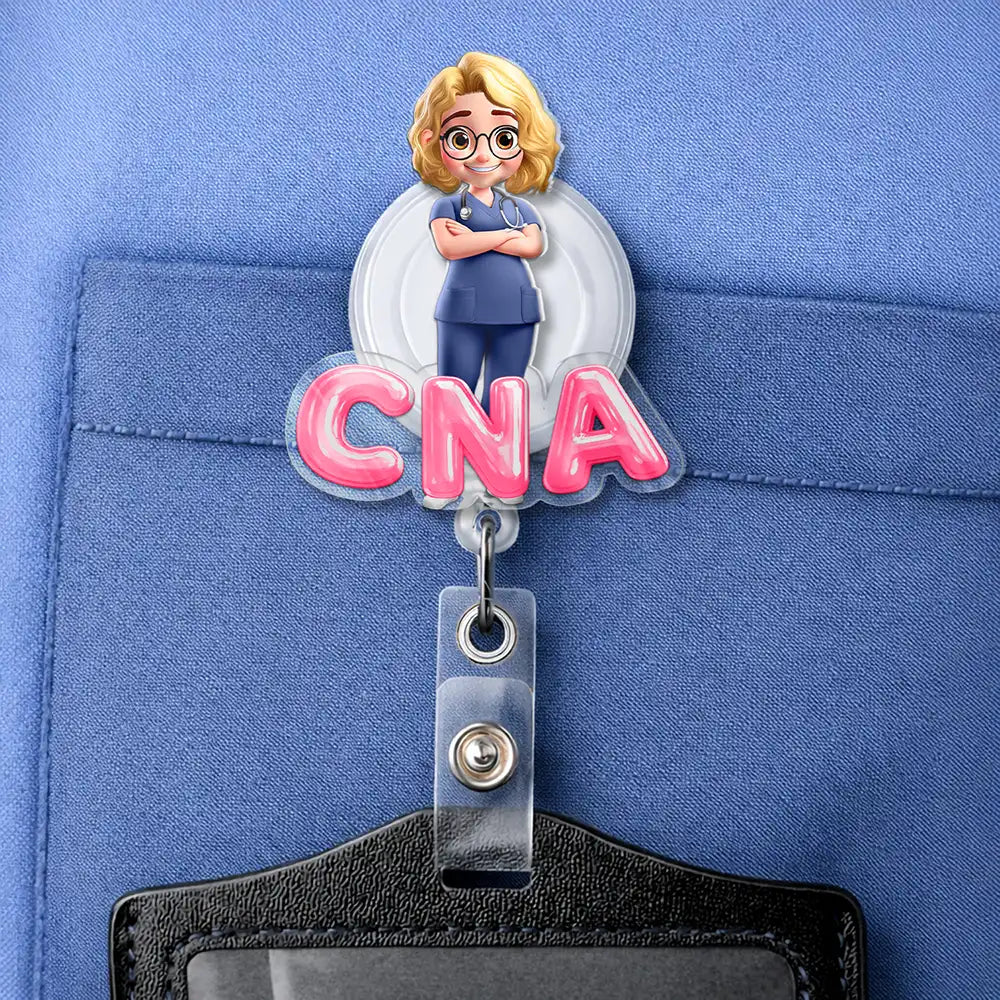 Nurse 3D Effect Custom Name And Job Title - Personalized Badge Reel