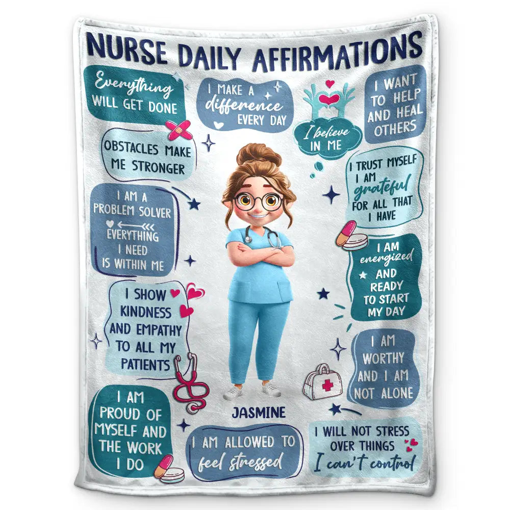Nurse Daily Affirmations - Personalized Fleece Blanket, Sherpa Blanket