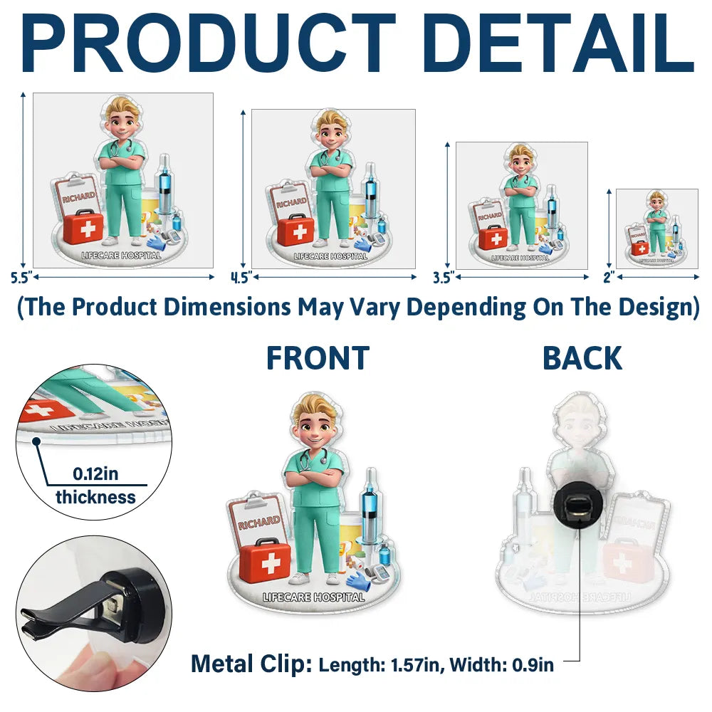 Happy,Nurse,Gift For Yourself - Nurse Happy On The Road - Personalized Acrylic Car Vent Clip