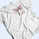 Nurse, Gifts For Colleagues, Gift For Bestie, Happy - Nurse Toile Bow Coquette - Personalized T Shirt