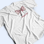 Nurse, Gifts For Colleagues, Gift For Bestie, Happy - Nurse Toile Bow Coquette - Personalized T Shirt