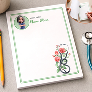 Nurse,Proud,Vector - A Note From School Nurse With Birth Flower - Personalized Notepad