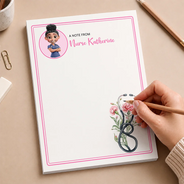 Nurse,Proud,Vector - A Note From School Nurse With Birth Flower - Personalized Notepad