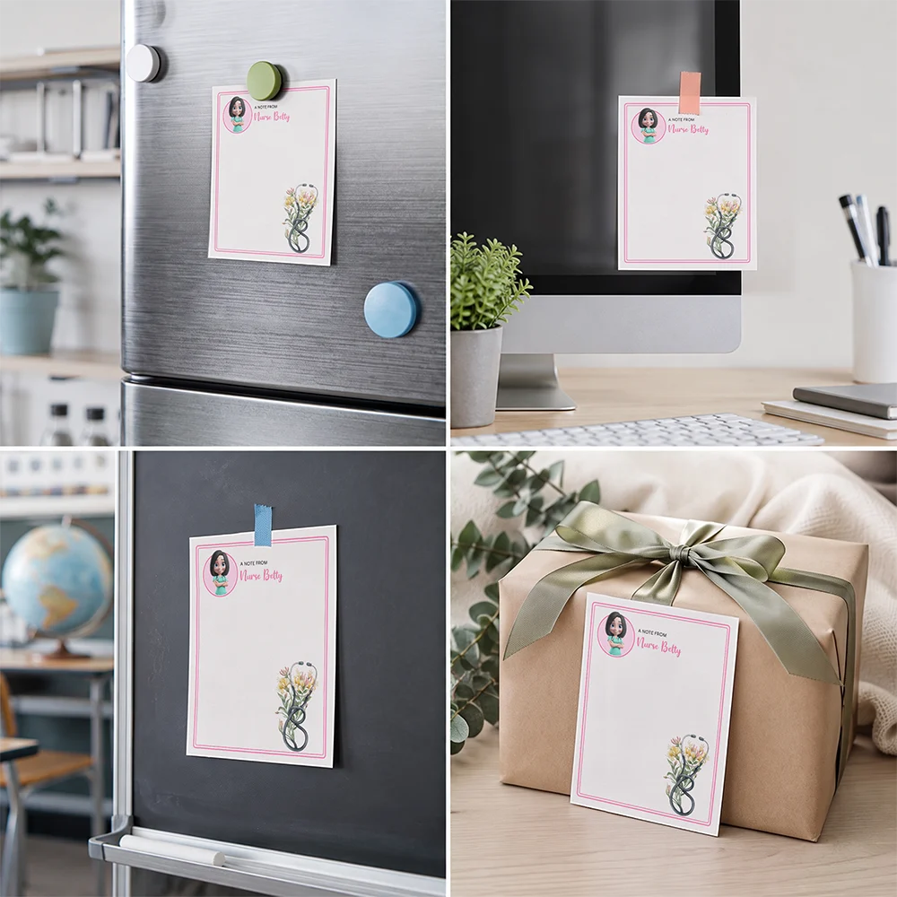 Nurse,Proud,Vector - A Note From School Nurse With Birth Flower - Personalized Notepad