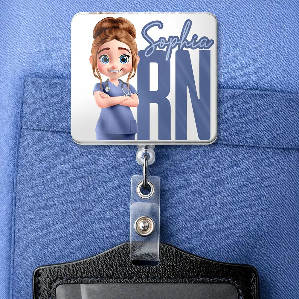 Nurse,Gift For Women,Gift For Men,Happy,Gift For Yourself,Vector - Nurse Life Job Title - Personalized Badge Reel