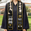 Graduation,Happy - Nursing Flower Graduation - Personalized Stoles