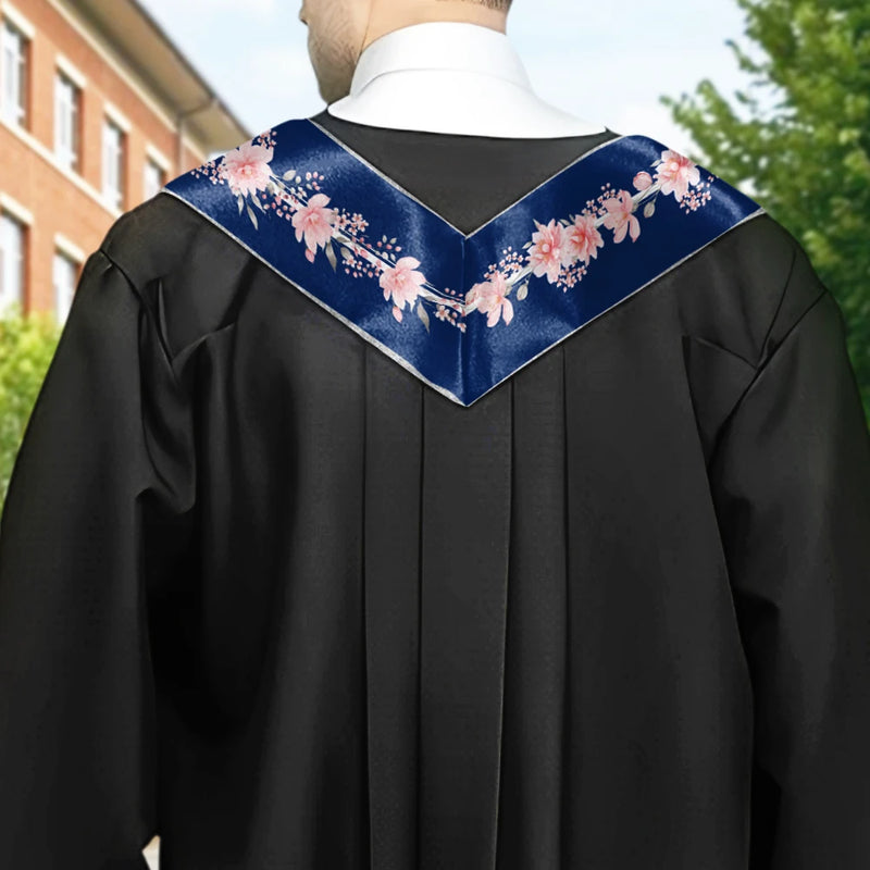 Graduation,Happy - Nursing Flower Graduation - Personalized Stoles