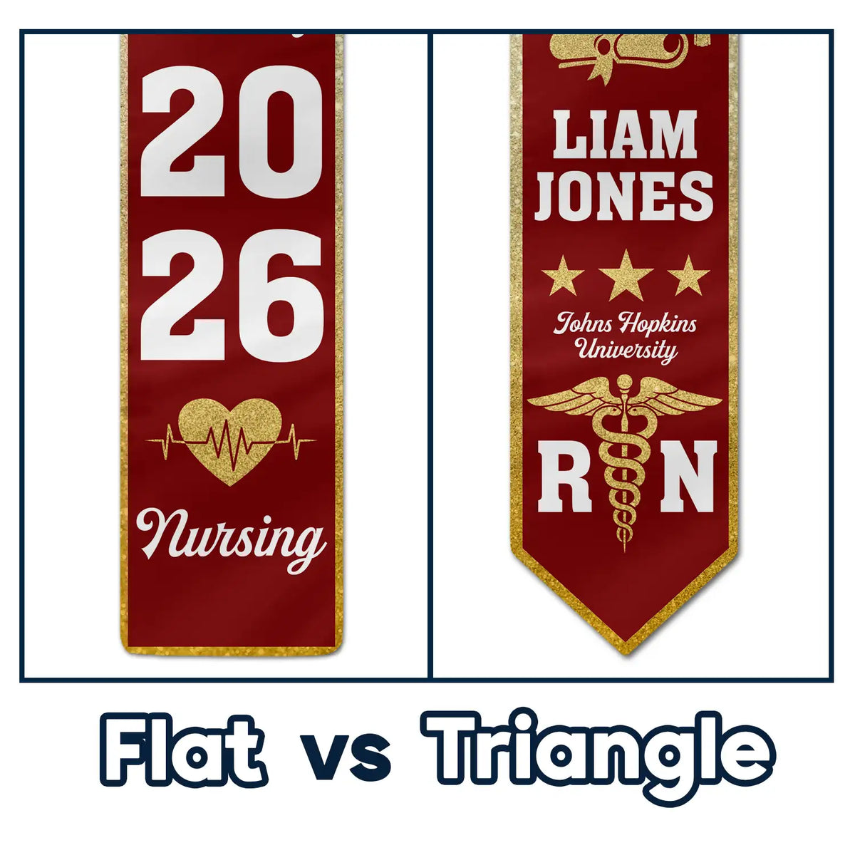 Graduation,Happy - Nursing Flower Graduation - Personalized Stoles