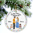Dog Parents To Human Parents Baby Expecting - Personalized Circle Ceramic Ornament