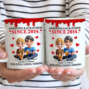 Old Couples, Gift For Couples, Gift For Husband, Gift For Wife, Love - Old Couple Annoying Each Other 3D Effect - Personalized White Edge-to-Edge Mug