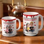 Old Couples, Gift For Couples, Gift For Husband, Gift For Wife, Love - Old Couple Annoying Each Other 3D Effect - Personalized White Edge-to-Edge Mug