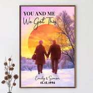 Gift For Couples,Old Couples,Love - Old Couple I Want To Hold Your Hand At 80 Say We Made It - Personalized Poster