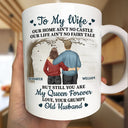 Gift For Couples, Old Couples, Gift For Husband, Gift For Wife, Happy - Old Couple Our Home Ain't No Castle - Personalized Mug