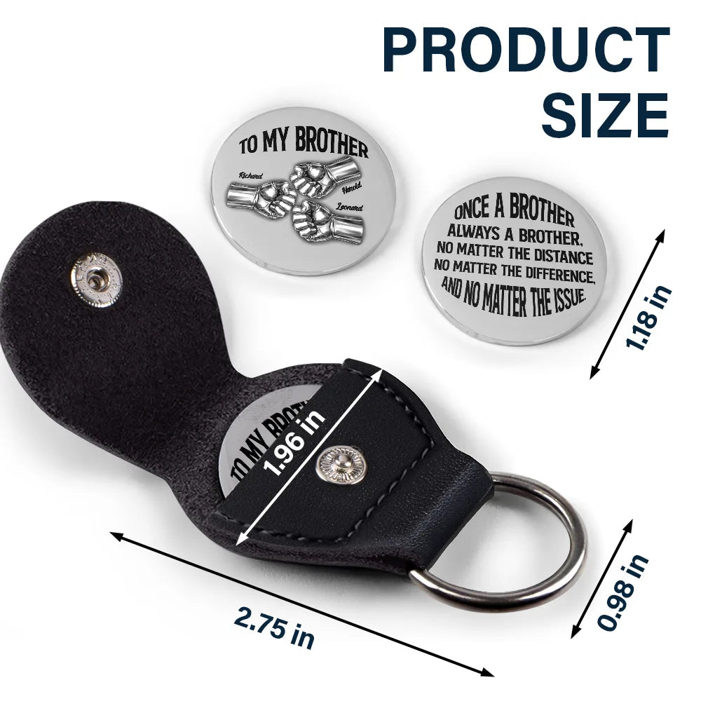 Gift For Brothers, Happy, Gift For Bestie - Once A Brother Always A Brother - Personalized Leather Pocket Hug