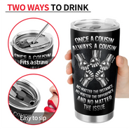 Gift For Brothers,Cousin,Happy - Once A Brother Always A Brother Metal Effect Hand Punch - Personalized Tumbler