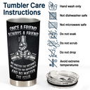 Gift For Brothers,Cousin,Happy - Once A Brother Always A Brother Metal Effect Hand Punch - Personalized Tumbler