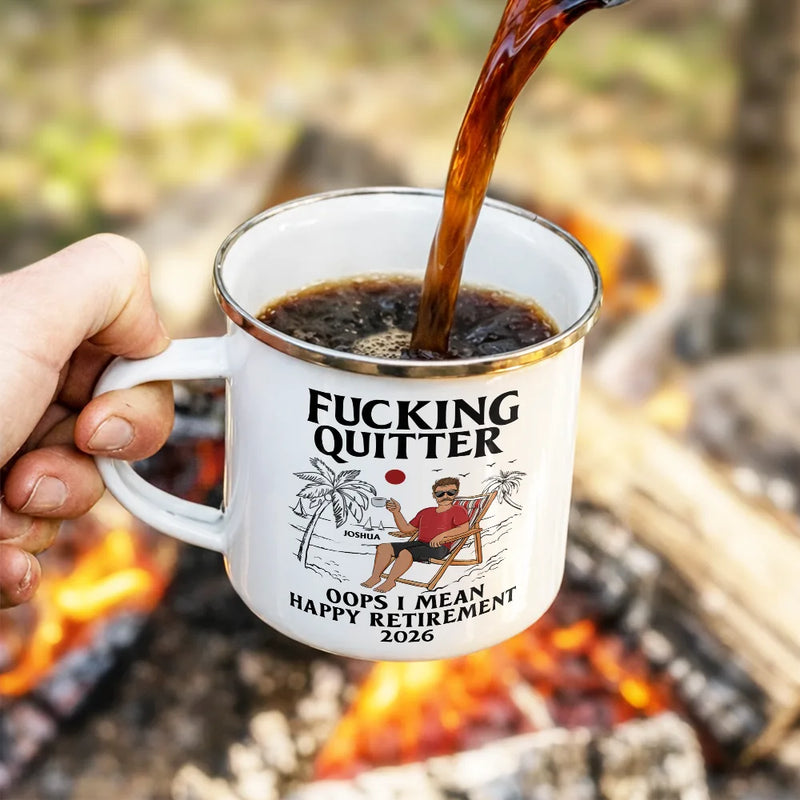 Gift For Husband,Gift For Wife,Parents,Gift For Women,Gift For Yourself,Gift For Men,Funny,Gift For Grandpa,Gift For Grandma,Gift For Father,Gift For Mother - Oops I Mean Happy Retirement - Personalized Enamel Mug