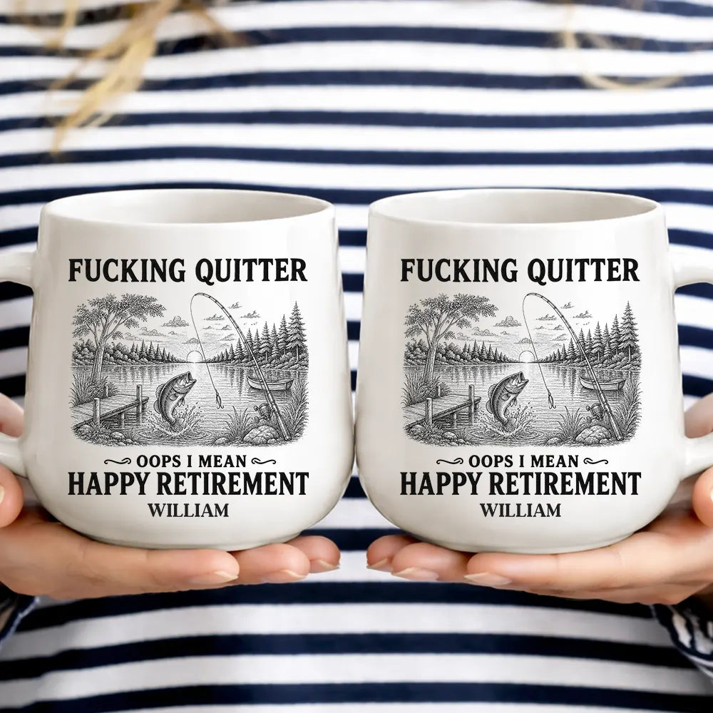 Summer,Retirement,Gift For Men,Gift For Yourself,Humorous,Custom Text - Oops I Mean Happy Retirement - Personalized Tapered Mug