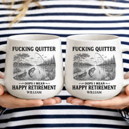 Summer,Retirement,Gift For Men,Gift For Yourself,Humorous,Custom Text - Oops I Mean Happy Retirement - Personalized Tapered Mug