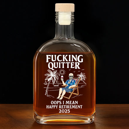 Oops I Mean Happy Retirement - Personalized Whiskey Bottle