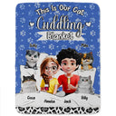 Gift For Couples,Gift For Husband,Gift For Wife,Gift For Boyfriend,Gift For Girlfriend,Cat Lovers,Cat Couple,Pet Lovers,Pet Couple,Love,LGBT - Our Cat Cuddling Blanket - Personalized Fleece Blanket, Sherpa Blanket