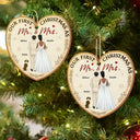Love,Christmas,Gift For Couples,Wedding,Wedding Anniversary,Engaged,Married ,Pet Lovers,Pet Couple,Dog Lovers,Cat Lovers - Our First Christmas As Mr & Mrs Wedding Couple Pet - Personalized Custom Shaped Wooden Ornament