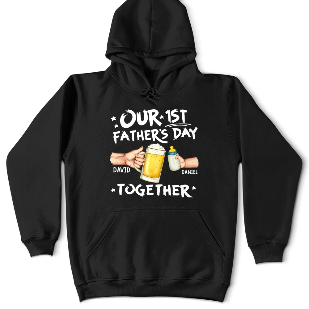 Gift For Husband,Gift For Yourself,Gift For Men,Parents,Gift For Father,New Dad,New baby,Happy,Vector - Our First Father's Day Together - Personalized T Shirt