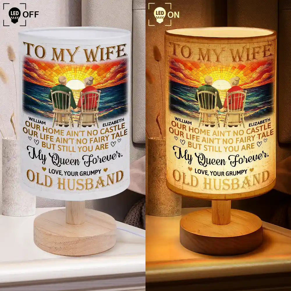 Gift For Couples, Gift For Husband, Gift For Wife, Gift For Boyfriend, Gift For Girlfriend, Love - Our Home Ain't Castle - Personalized Fabric Lamp