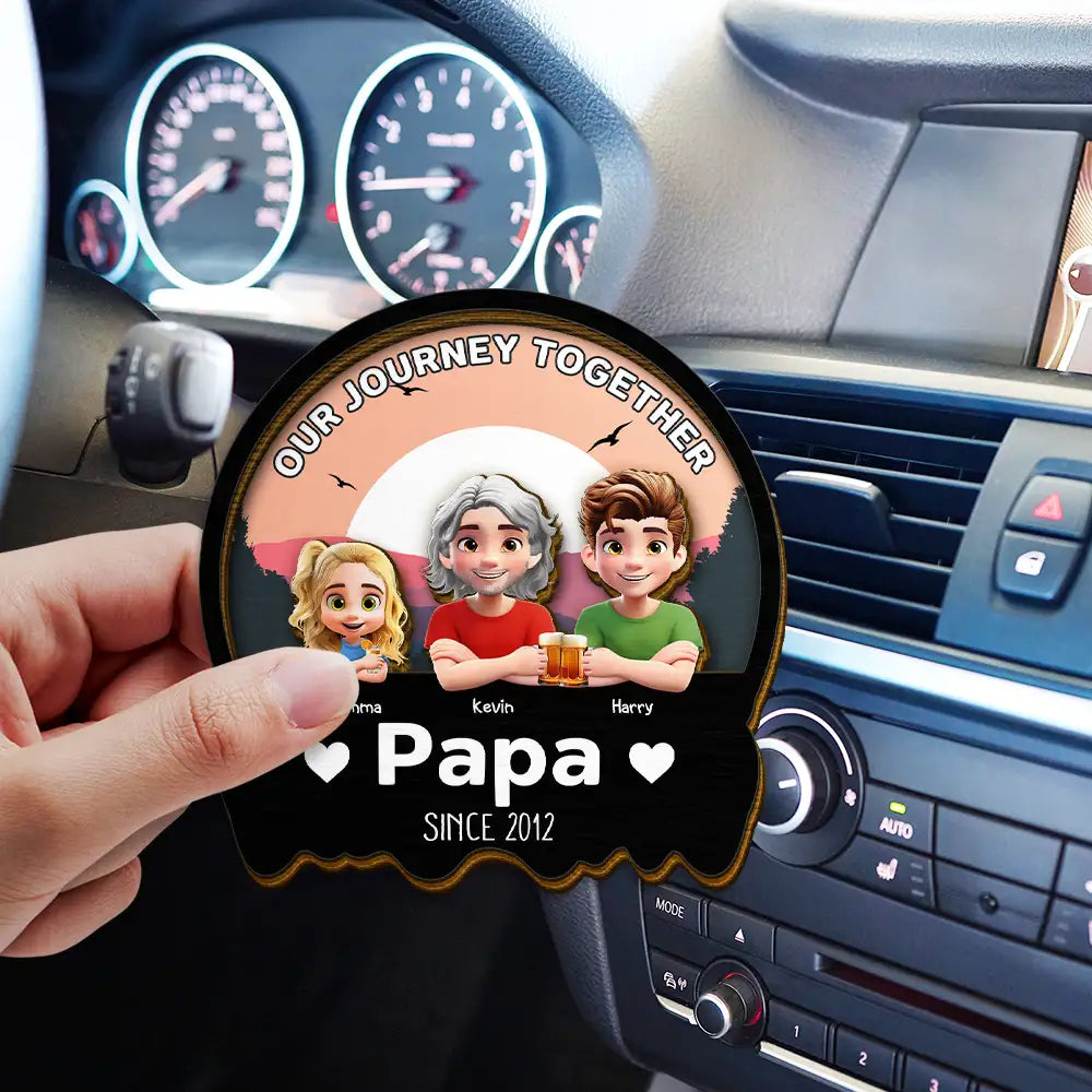 Gift For Father - Our Journey Together - Personalized Custom Shaped Car Visor Clip
