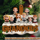 Gift For Kids,Grandma - Grandkids,Gift For Grandkids,Grandpa - Grandkids,Dad - Children,Mom - Children,Gift For Grandma,Gift For Grandpa,Gift For Grandparents,Love,Christmas - Our Kids Grandkids Christmas - Personalized Custom Shaped Wooden Ornament