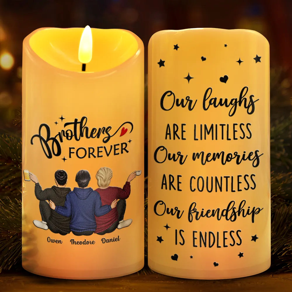 Our Memories Are Countless Friends Forever - Personalized Flameless LED Candle