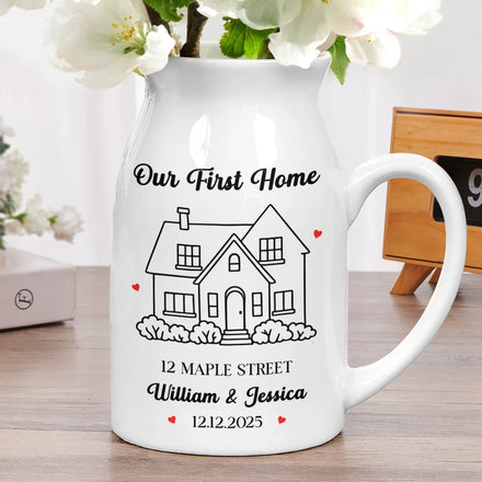 Our New Home Housewarming Gifts - Personalized Ceramic Flower Vase