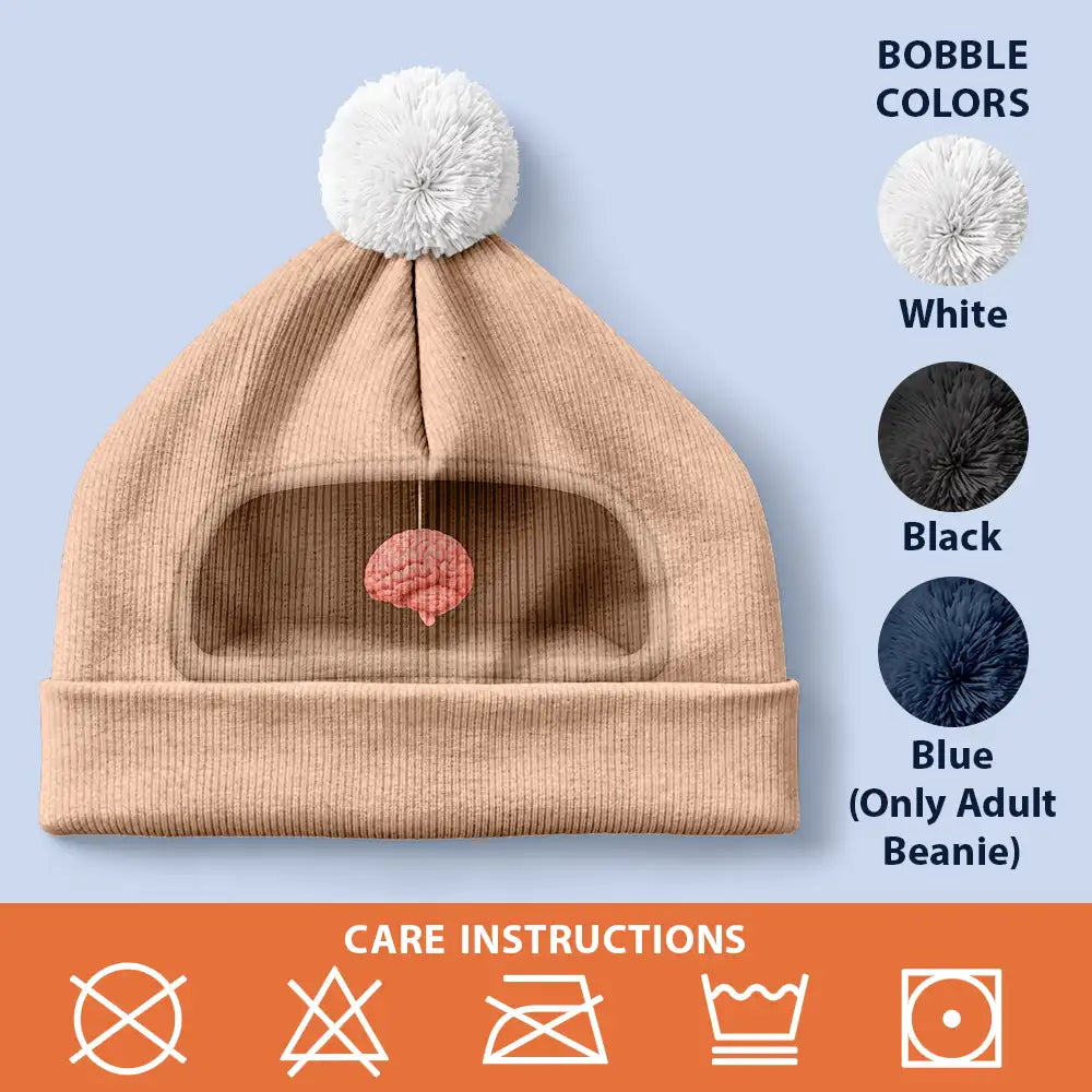 Gift For Men,Gift For Yourself,Gifts For Him,Humorous,Icon,Top Market - Funny Gag Gift For Him - Personalized Small Brain Novelty Bobble Beanie Hat