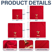 Christmas, Family, Happy, Icon - Christmas Table Decor Gift For Family - Personalized Name Santa Hat Initial Reusable Napkin
