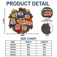Christmas,Family,Grandparents,Happy,Icon - Christmas Decor For Grandparents - Personalized Snowman Wreath Doormat