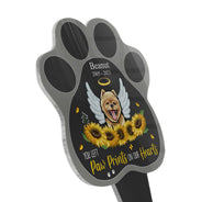 Paw Prints On Our Hearts - Dog Memorial Gift - Personalized Custom Paw Shaped Acrylic Plaque Stake