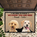 Custom Photo Dog Cat No Need To Knock - Gift For Pet Lovers - Personalized Doormat
