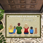 Together We Make A Family - Gift For Family, Couples - Personalized Doormat