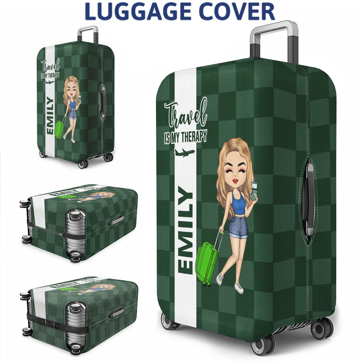 Collect Moments Not Things - Gift For Traveling Lovers, Travelers, Him, Her - Personalized Luggage Cover