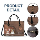 Cute Cats Aesthetic Pattern - Birthday, Loving Gift For Cat Mom, Cat Lovers - Personalized Leather Bag