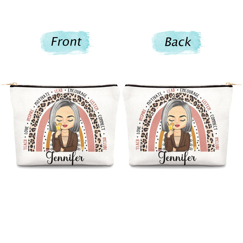 Teach Love Inspire - Gift For Teachers - Personalized Cosmetic Bag