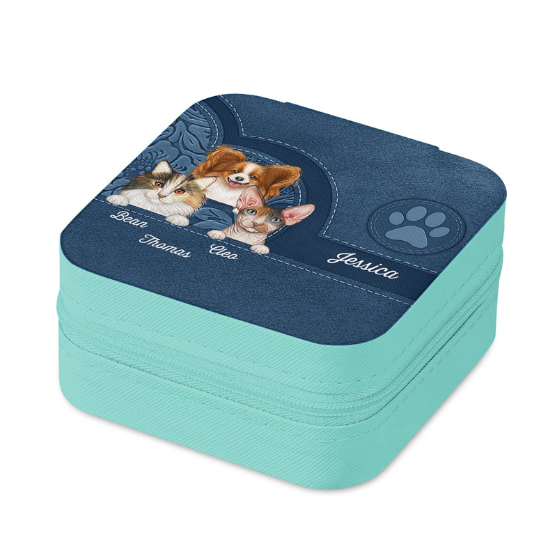 Cute Dogs And Cats Aesthetic Pattern - Birthday, Loving Gift For Pet Lovers, Dog Mom, Cat Mom - Personalized Jewelry Box