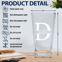 Monogram Name - Gift For Men, Dad, Father, Grandfather, Grandpa, Husband - Personalized Beer Glass