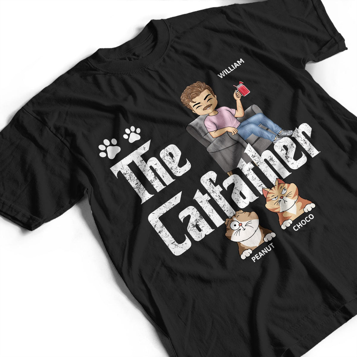 The Cat Father Cat Dad - Gift For Cat Lovers - Personalized T Shirt