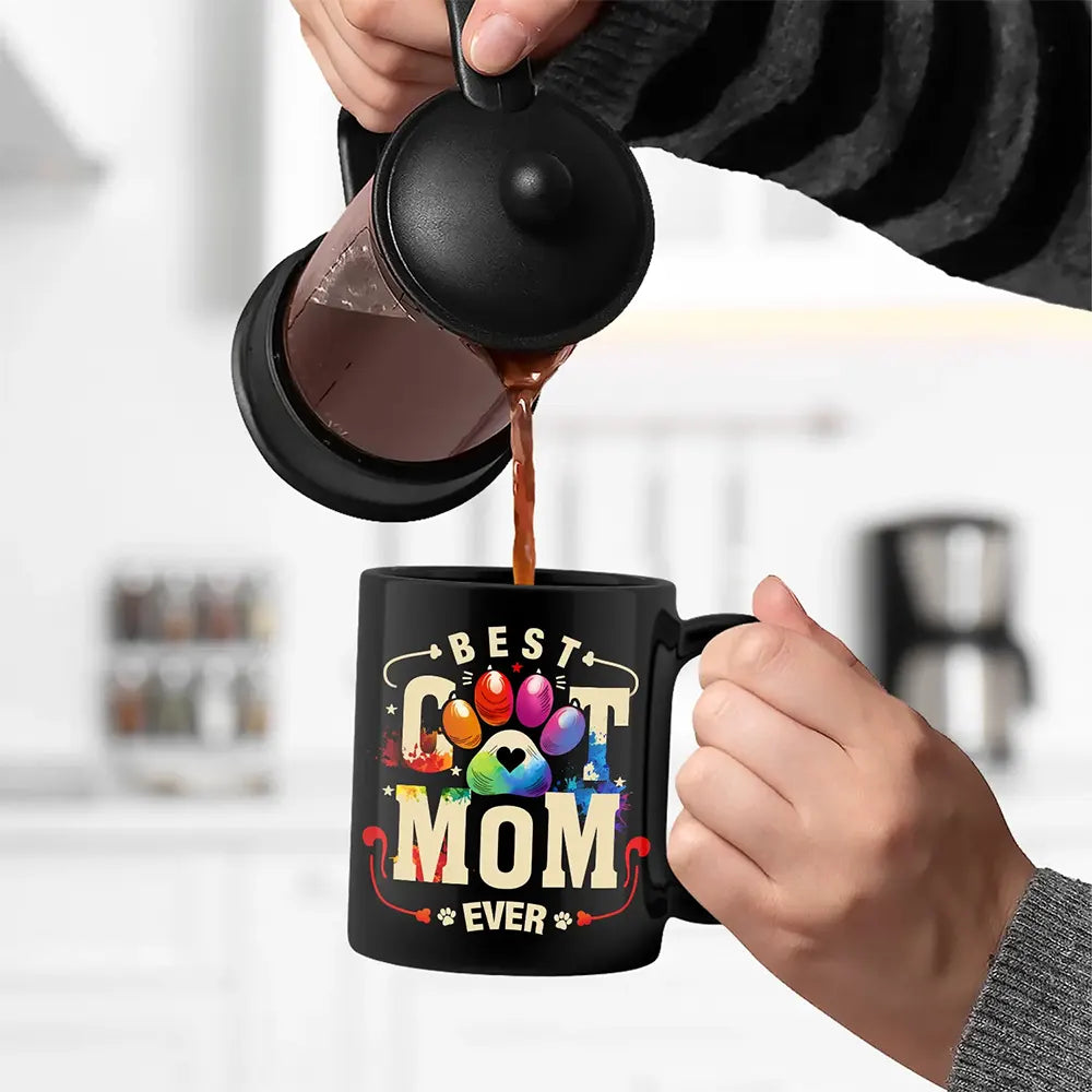 Custom Photo Dog Cat Dad Mom - Personalized Black Mug